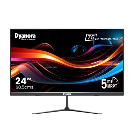Dyanora 24 inch Black Full HD PC Monitor With VA Panel Anti-Glare Screen with Ultra Slim Bezel-Less Design, Free Sync and 2 X 3W Inbuilt Speakers (DY-MN24F0N) (Response Time: 5 ms, 75 Hz Refresh Rate)
