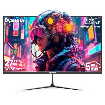 Dyanora 27 inch BlackFull HD PC Monitor with VA Panel Anti-Glare Screen with Ulta Slim Bezel-Less Design, Free Sync (DY-MN27F0N) (5 MS, 75 Hz)
