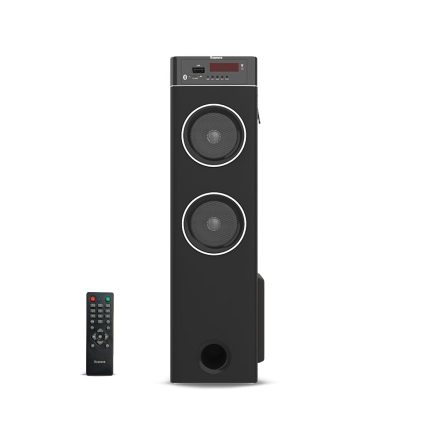 Dyanora Fusion 90 Watt Bluetooth Battery Powered Tower Speaker with TWS Connectivity, Aux/FM/USB/Bluetooth 5.0/ SD Card and Karaoke Support (Black)