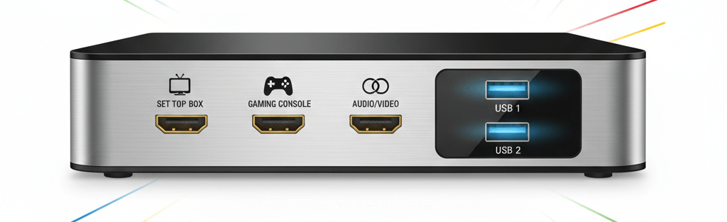 3 HDMI ports for your set top box, gaming console and 2 USB ports